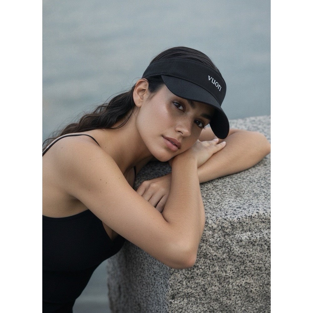 New Vuori Timeless Tennis Visor Black Log Beach Hiking HAT